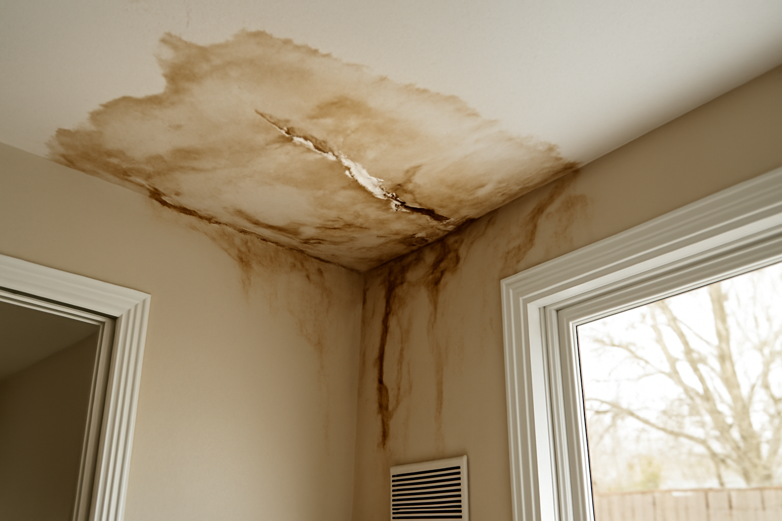 Ceiling Drywall Water Damage Restoration in Keller, TX